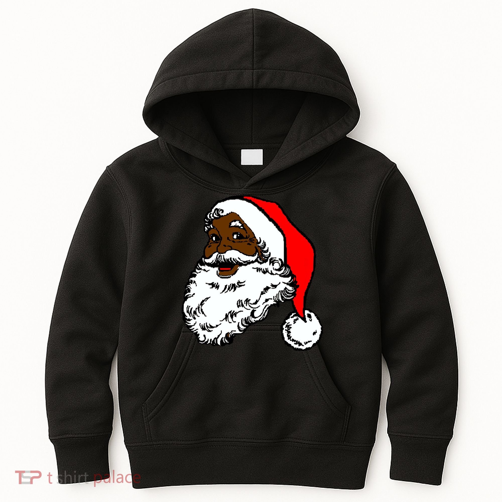 Black Santa Claus Christmas Kids Hoodie