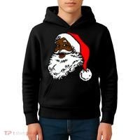 Black Santa Claus Christmas Kids Hoodie thumb 4