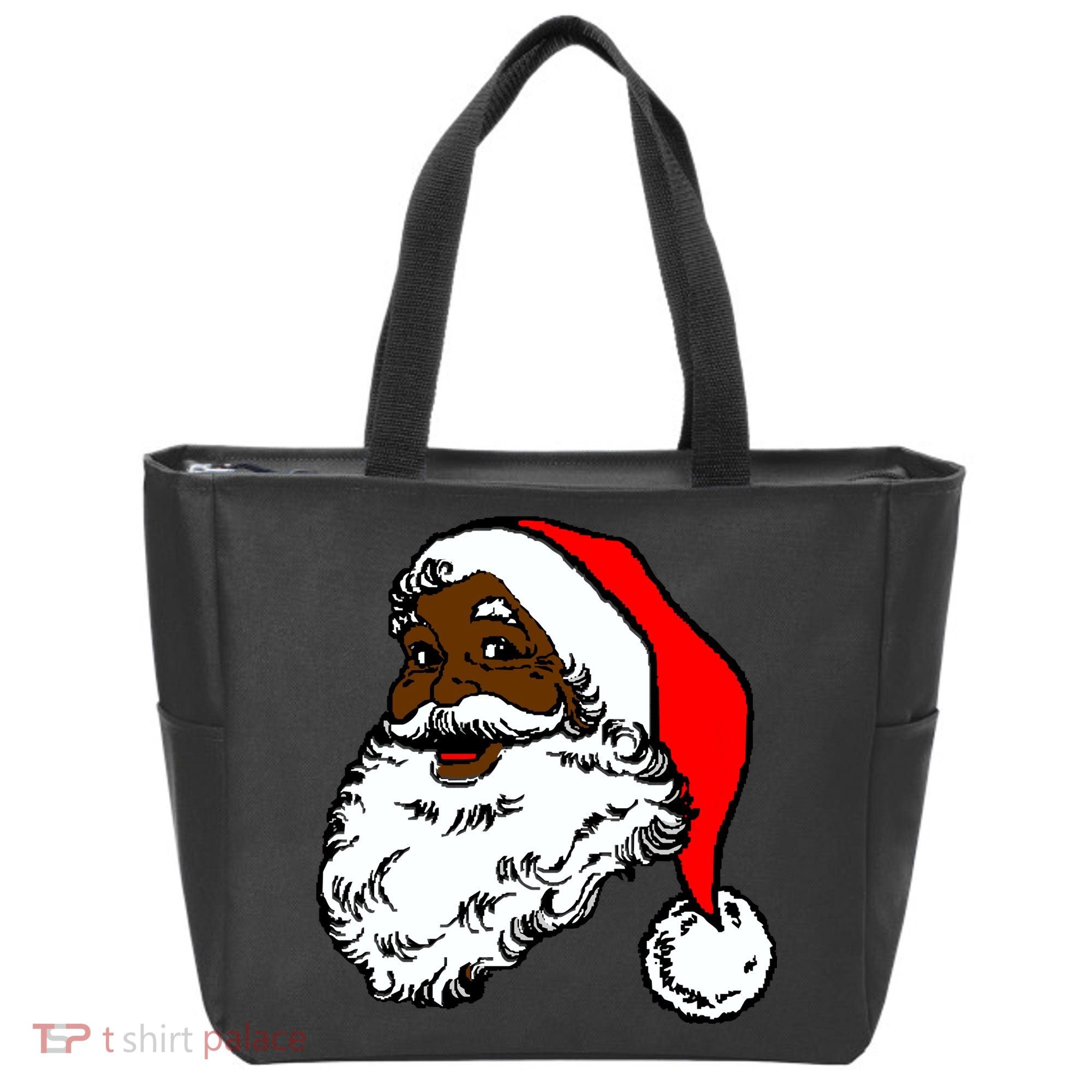 Black Santa Claus Christmas Tote Bag