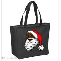 Black Santa Claus Christmas Tote Bag thumb 2