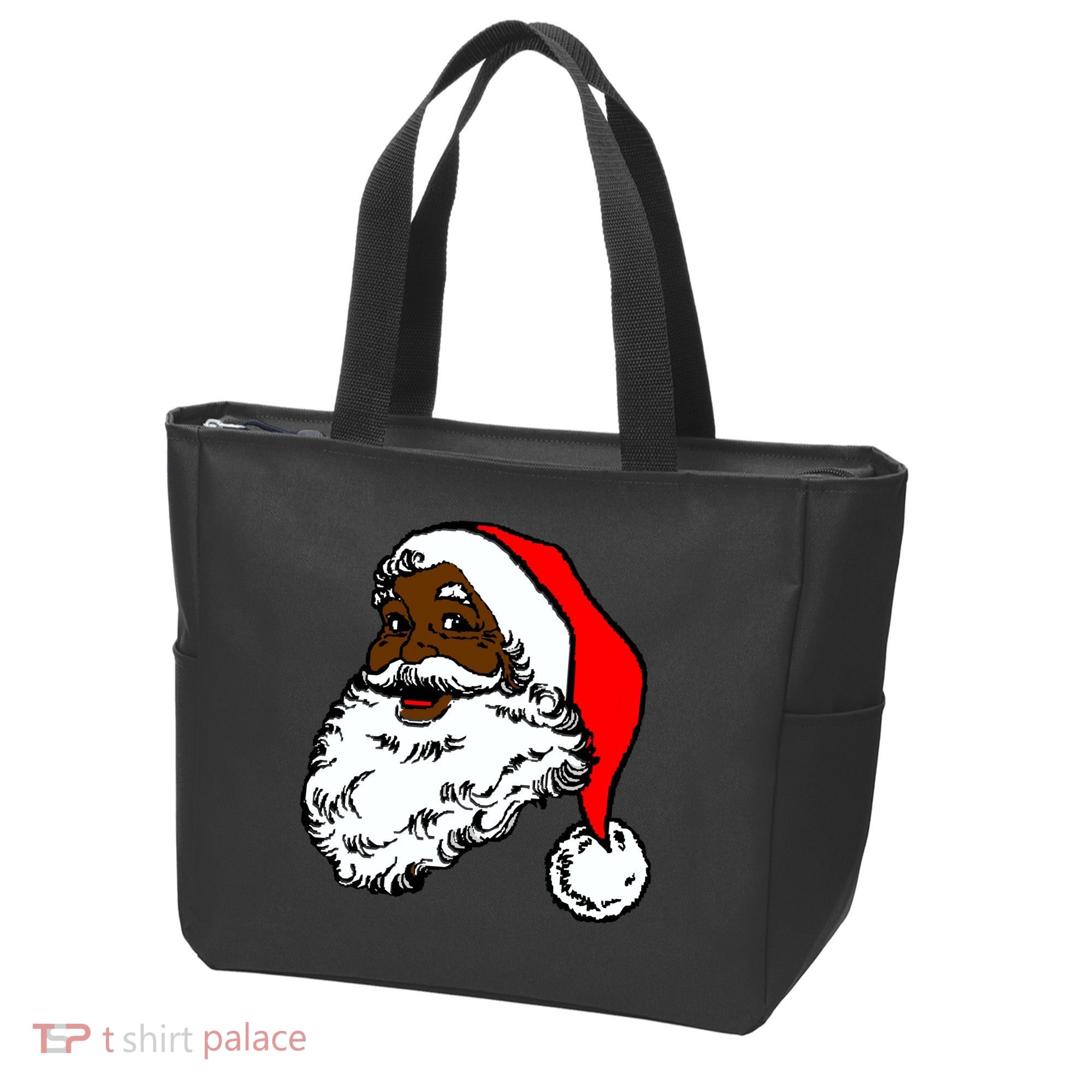 Black Santa Claus Christmas Tote Bag