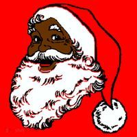 Black Santa Claus Christmas Santa Hat thumb 1