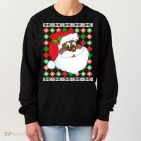 Black Santa Claus Ugly Christmas Sweater Women's Sweatshirt thumb 0