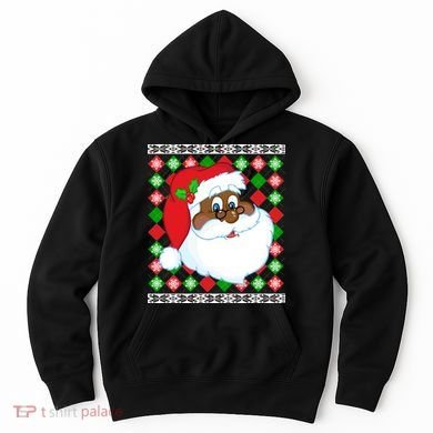 Black Santa Claus Ugly Christmas Sweater Hoodie