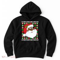 Black Santa Claus Ugly Christmas Sweater Hoodie thumb 0