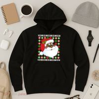 Black Santa Claus Ugly Christmas Sweater Hoodie thumb 3