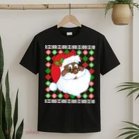 Black Santa Claus Ugly Christmas Sweater T-Shirt thumb 2