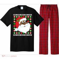 Black Santa Claus Ugly Christmas Sweater Pajama Set thumb 0