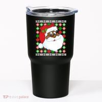 Black Santa Claus Ugly Christmas Sweater Tumbler thumb 0