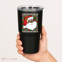 Black Santa Claus Ugly Christmas Sweater Tumbler thumb 2