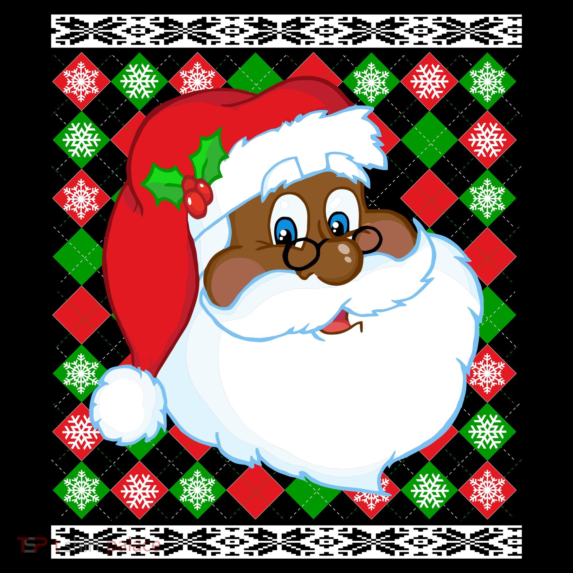 Black Santa Claus Ugly Christmas Sweater Visor