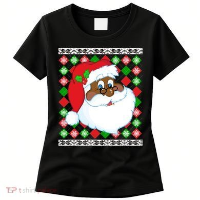 Black Santa Claus Ugly Christmas Sweater Women's T-Shirt