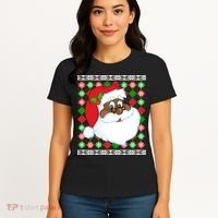 Black Santa Claus Ugly Christmas Sweater Women's T-Shirt thumb 4