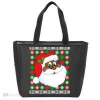 Black Santa Claus Ugly Christmas Sweater Tote Bag thumb 0