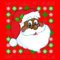 Black Santa Claus Ugly Christmas Sweater Santa Hat thumb 1