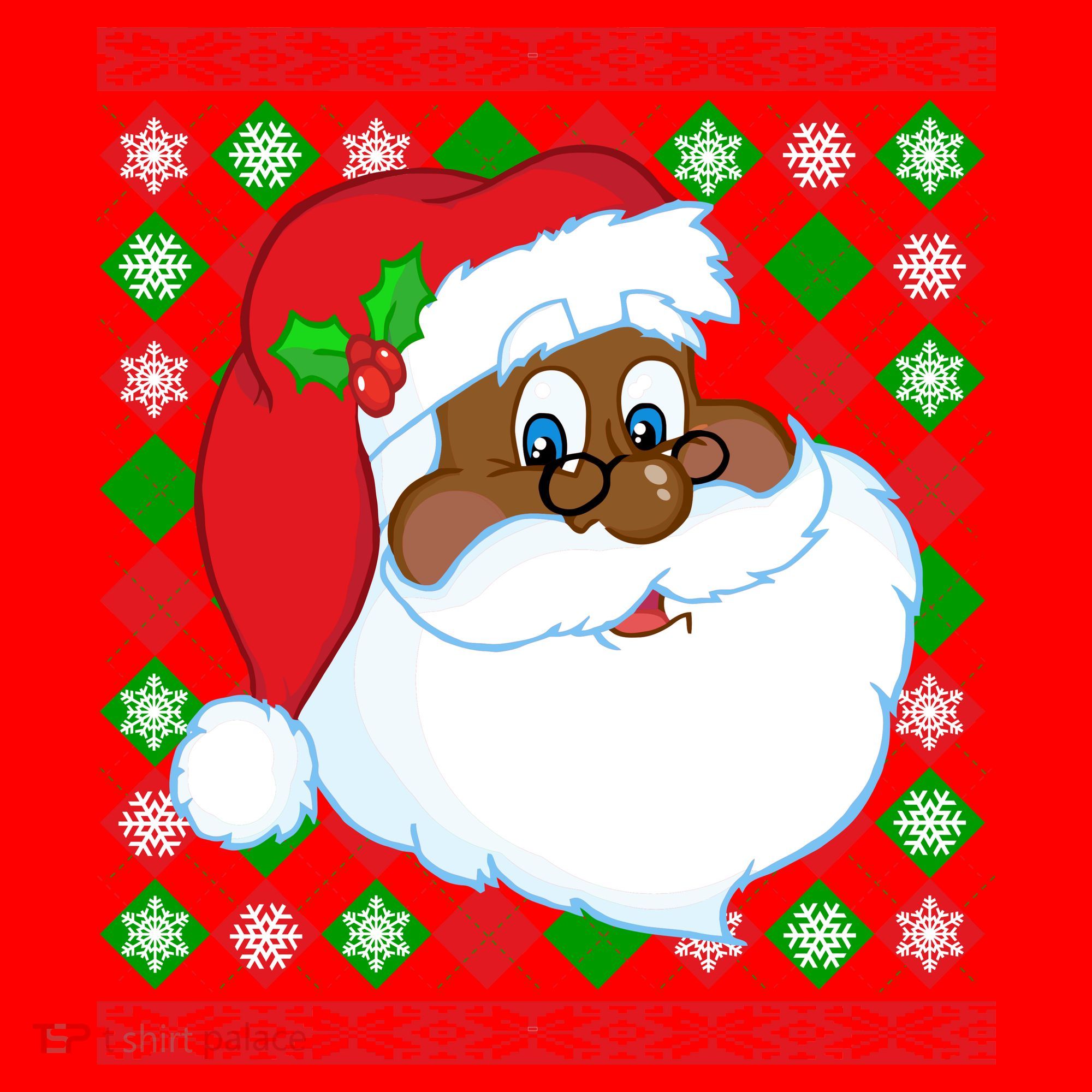 Black Santa Claus Ugly Christmas Sweater Santa Hat
