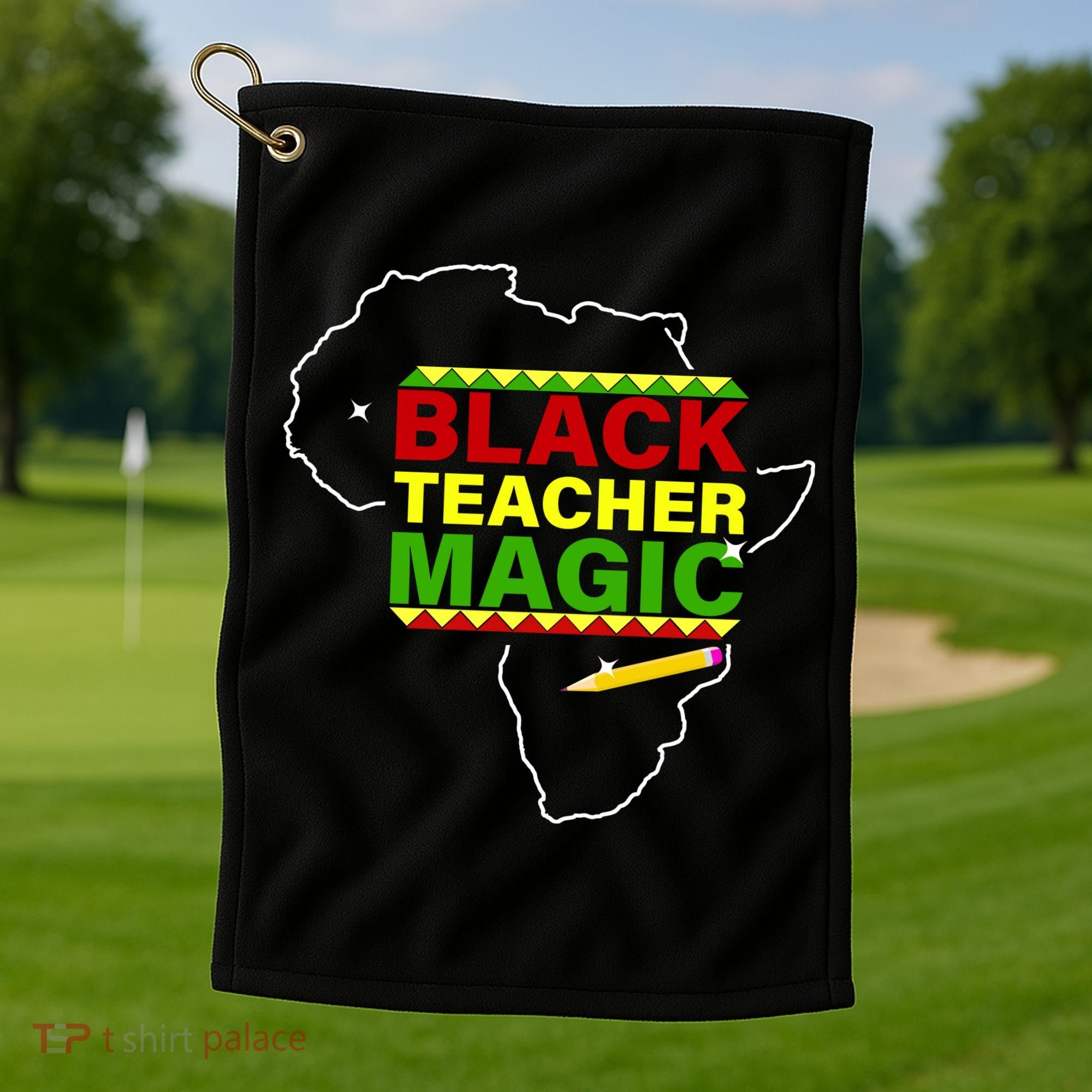 Black Teacher Magic Golf Towel