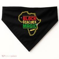 Black Teacher Magic African Pride USA-Made Doggie Bandana thumb 0
