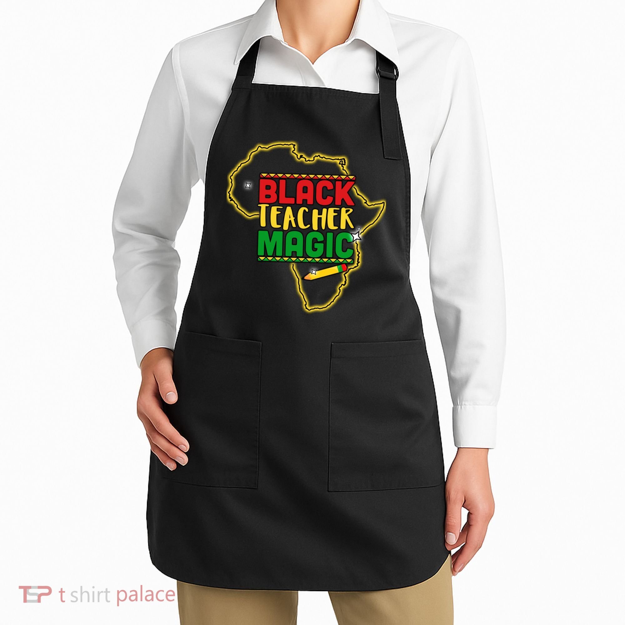 Black Teacher Magic African Pride Apron