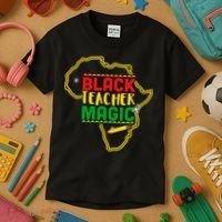 Black Teacher Magic African Pride Kids T-Shirt thumb 3