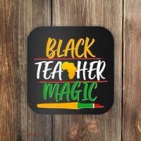 Black Teacher Magic Proud African American Coaster thumb 0