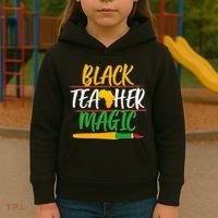 Black Teacher Magic Proud African American Kids Hoodie thumb 3