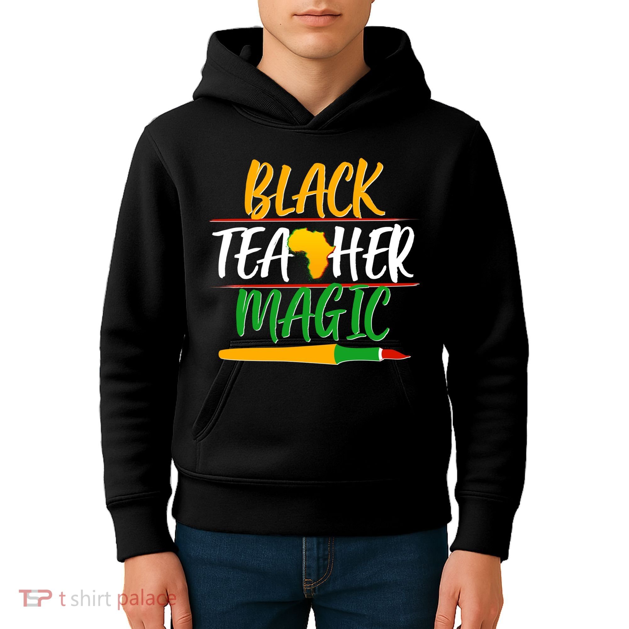 Black Teacher Magic Proud African American Kids Hoodie
