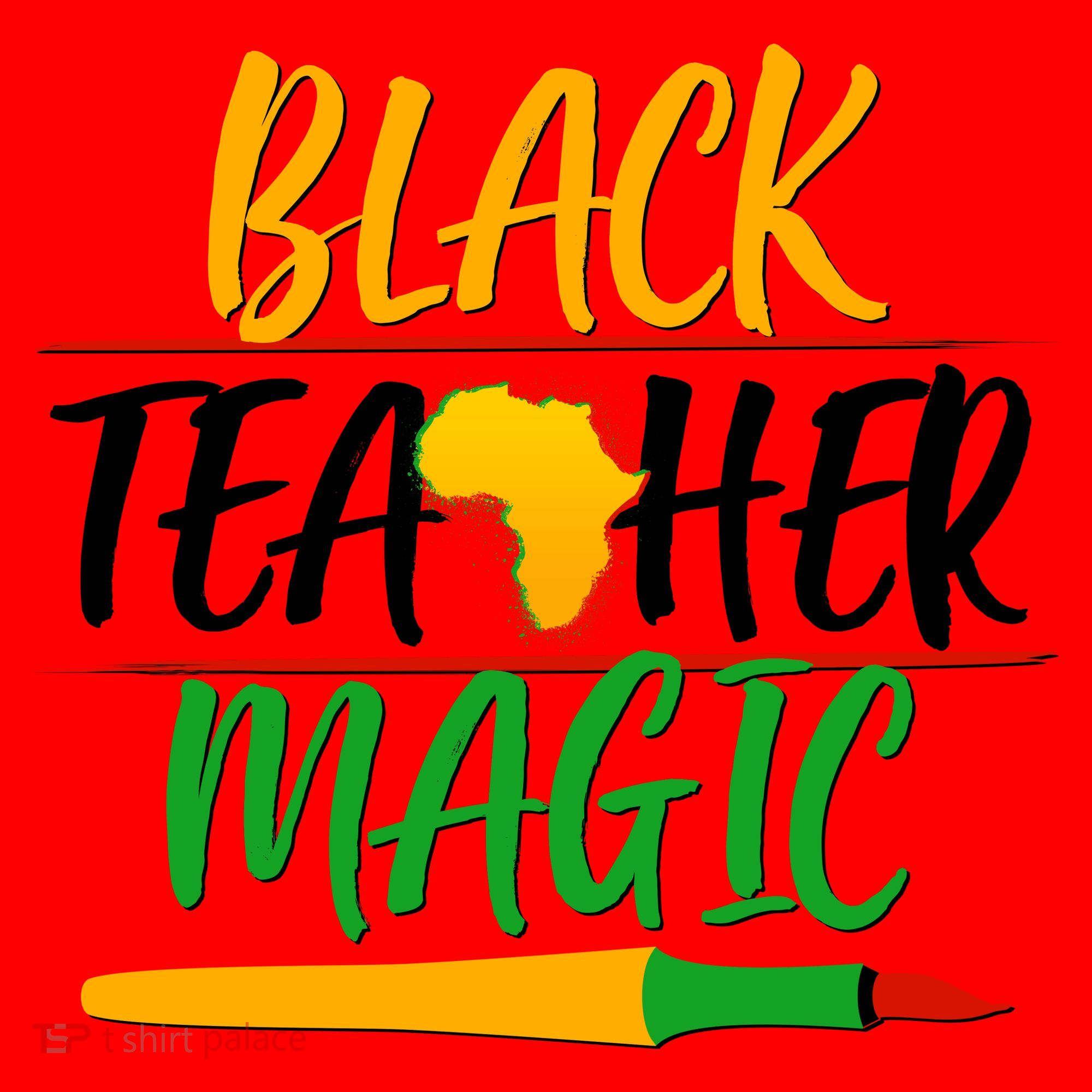 Black Teacher Magic Proud African American Santa Hat