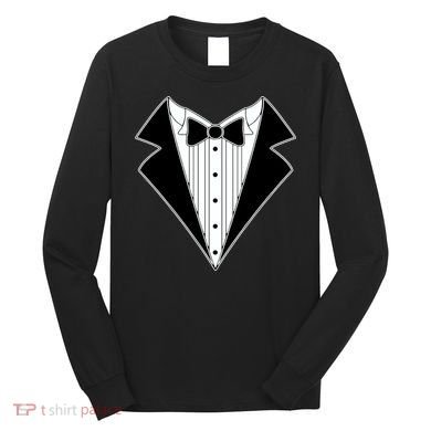Black Tux Tuxedo Long Sleeve Shirt