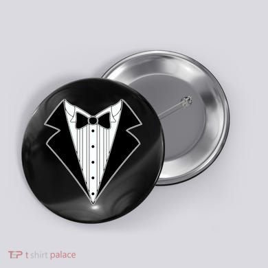 Black Tux Tuxedo Button