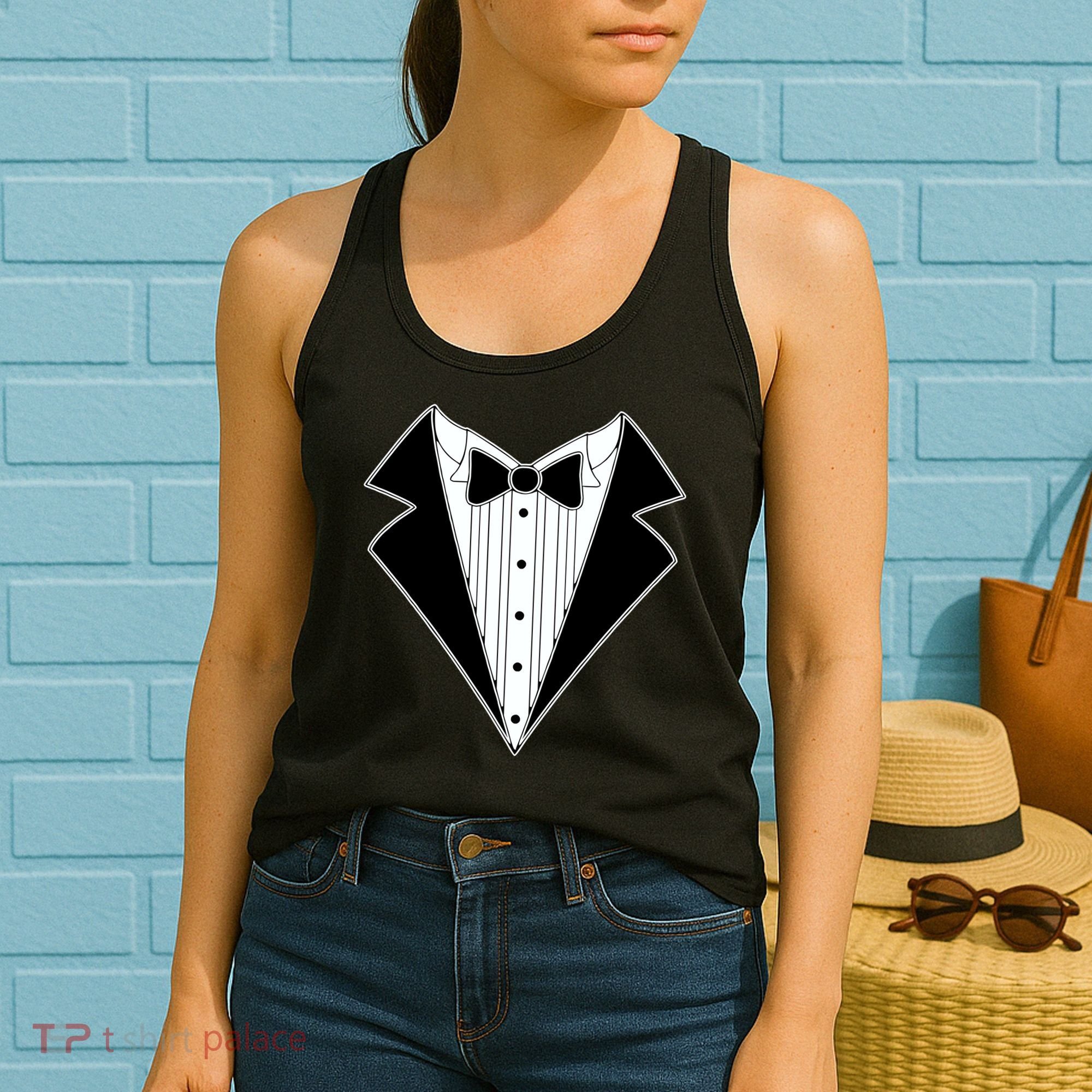 Black Tux Tuxedo Women's Tank Top