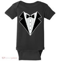 Black Tux Tuxedo Baby Bodysuit thumb 0
