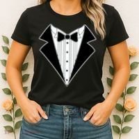 Black Tux Tuxedo Women's T-Shirt thumb 2