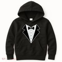 Black Tux Tuxedo Kids Hoodie thumb 0