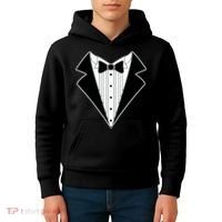 Black Tux Tuxedo Kids Hoodie thumb 4