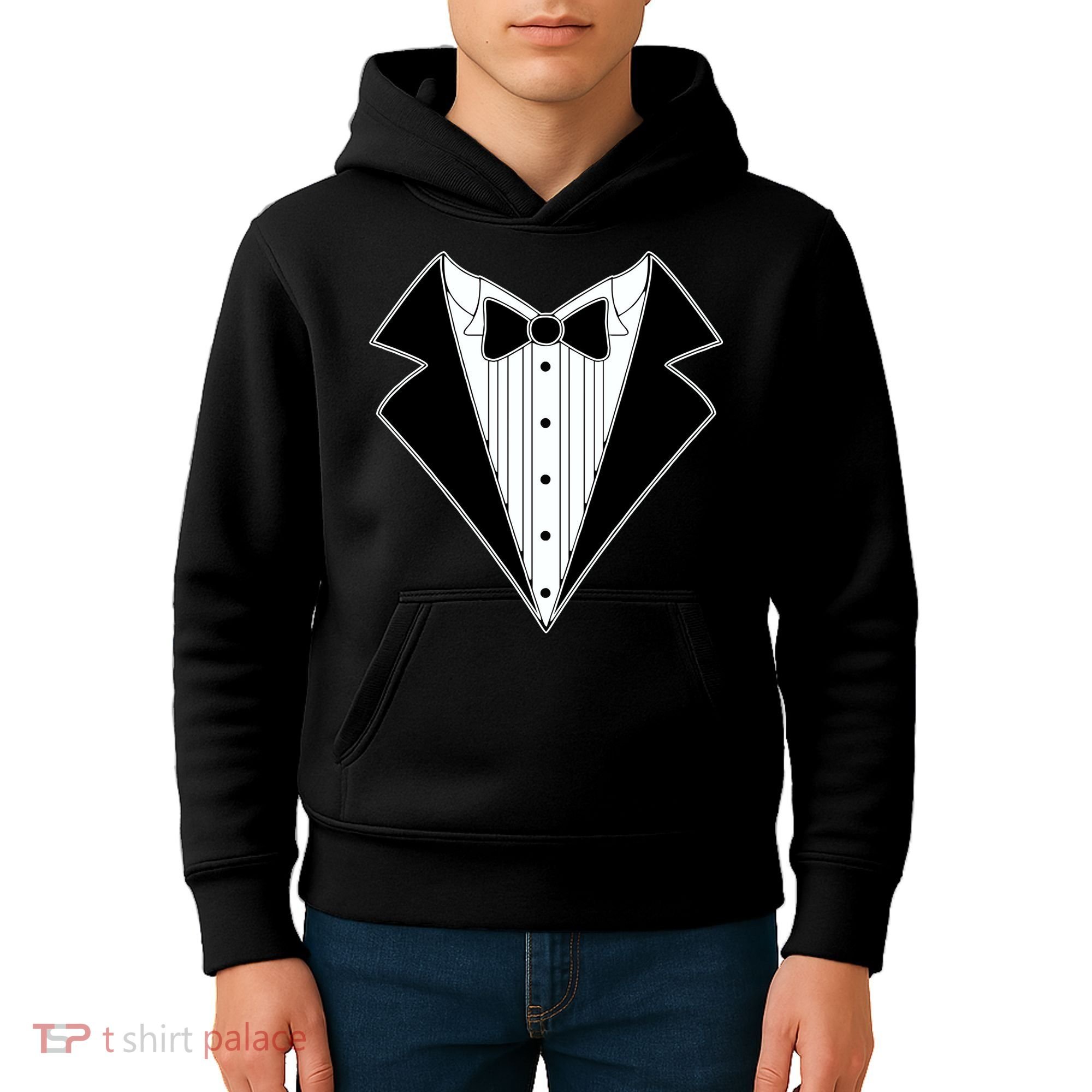 Black Tux Tuxedo Kids Hoodie