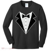 Black Tux Tuxedo Kids Long Sleeve Shirt thumb 0