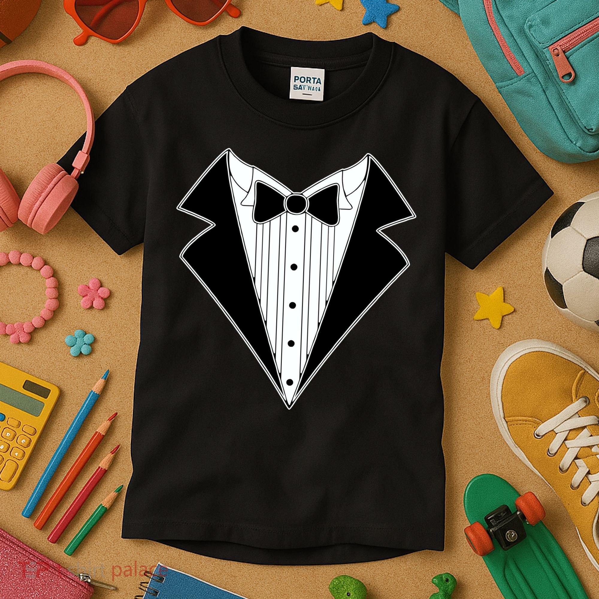 Black Tux Tuxedo Kids T-Shirt