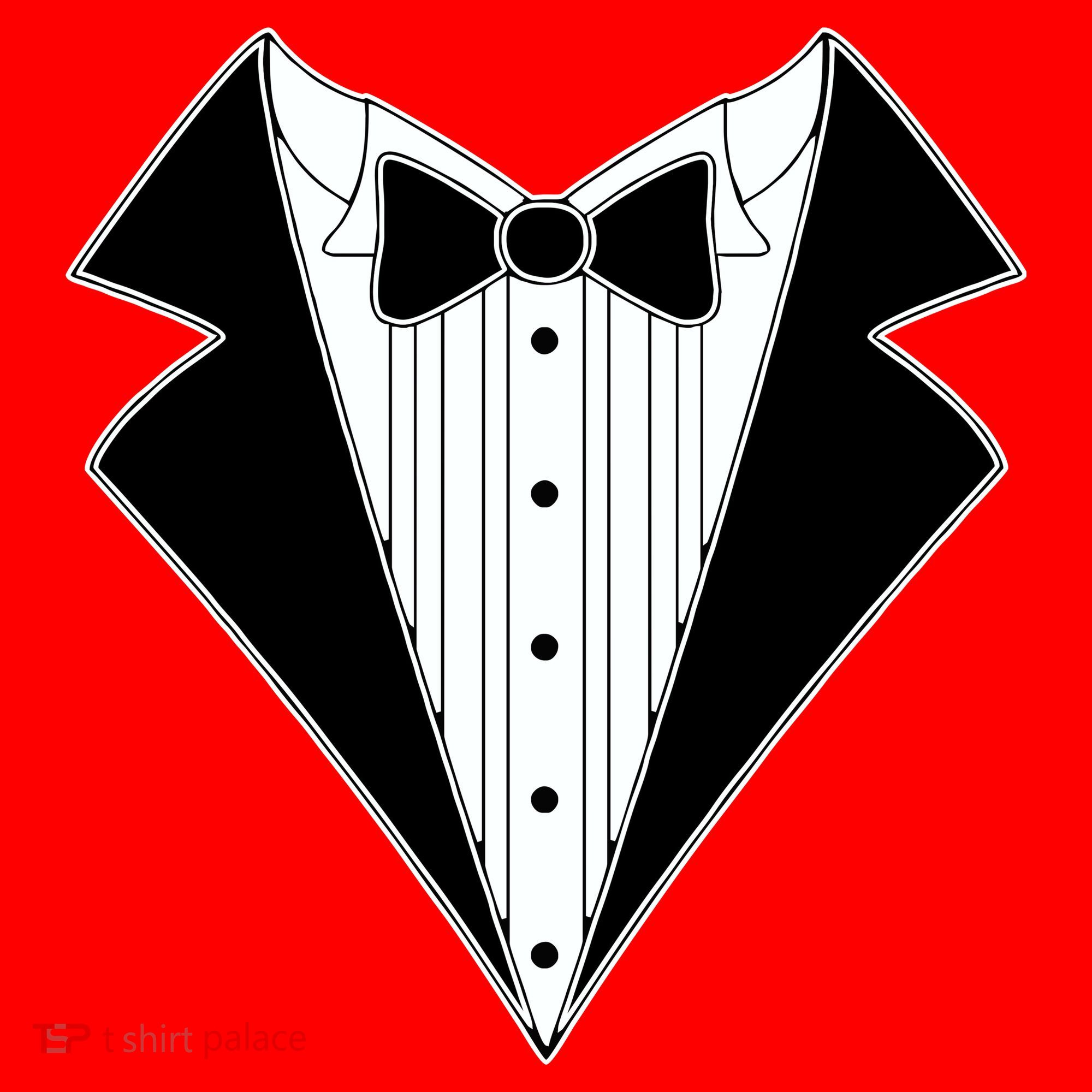 Black Tux Tuxedo Santa Hat