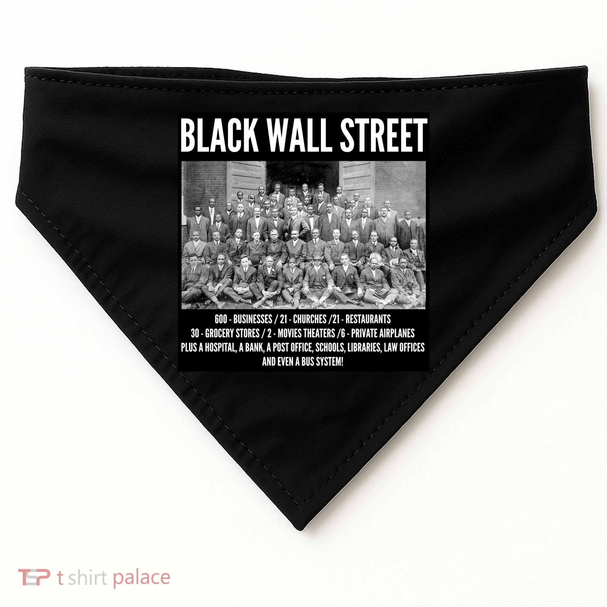 Black Wall Street Black History USA-Made Doggie Bandana