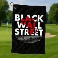 Black Wall Street Black History Month Golf Towel thumb 1