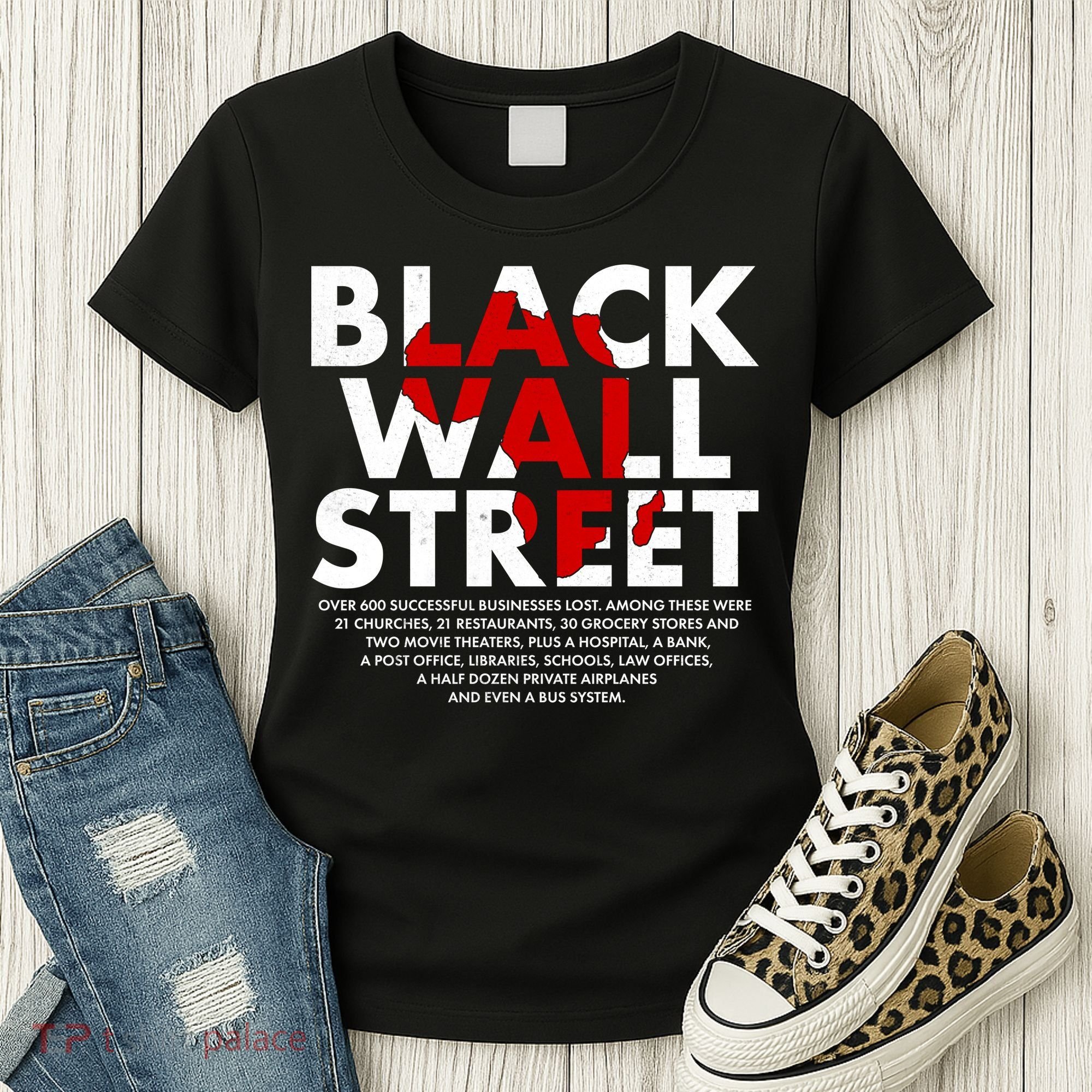 Black Wall Street Black History Month Women's T-Shirt