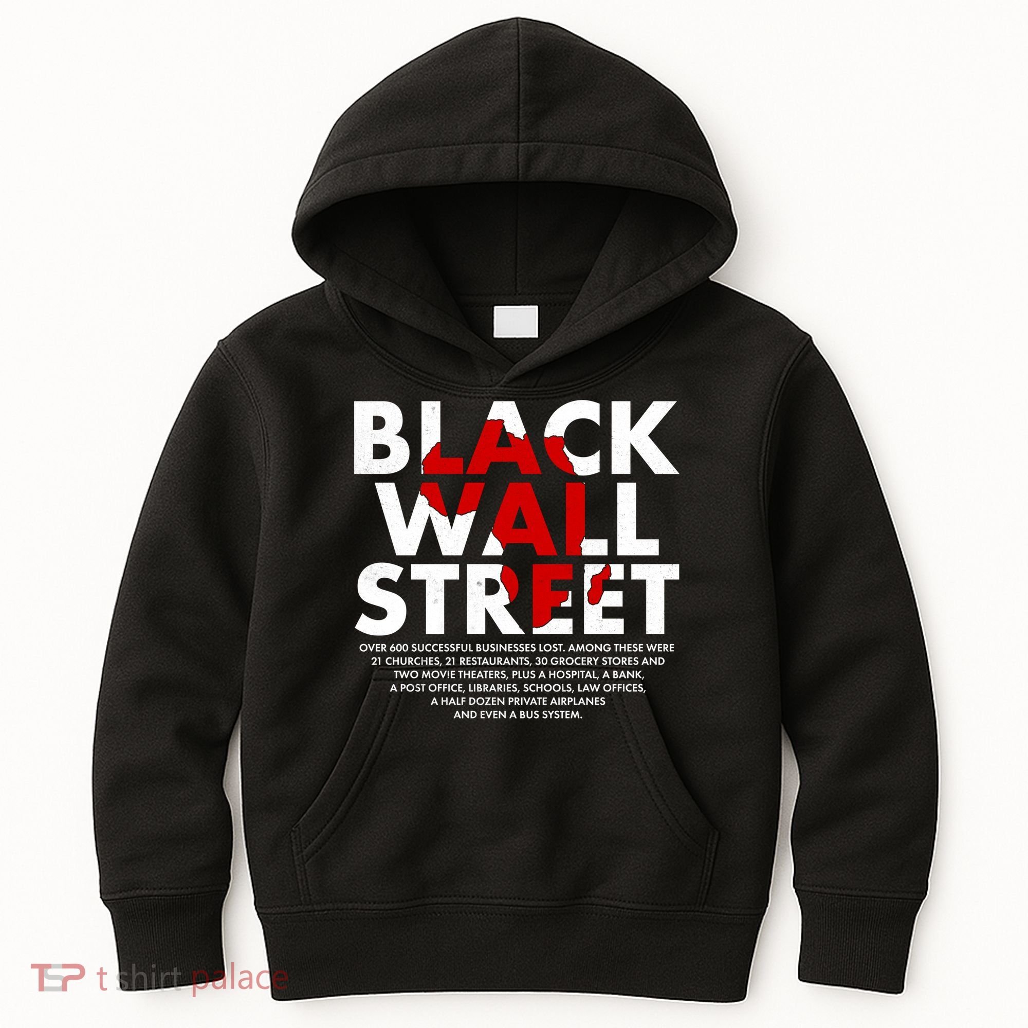 Black Wall Street Black History Month Kids Hoodie