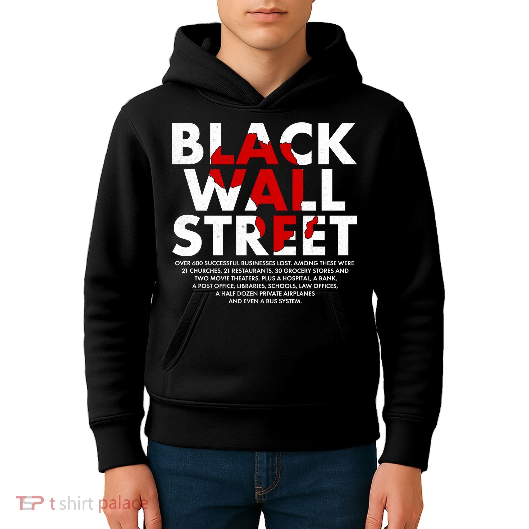 Black Wall Street Black History Month Kids Hoodie