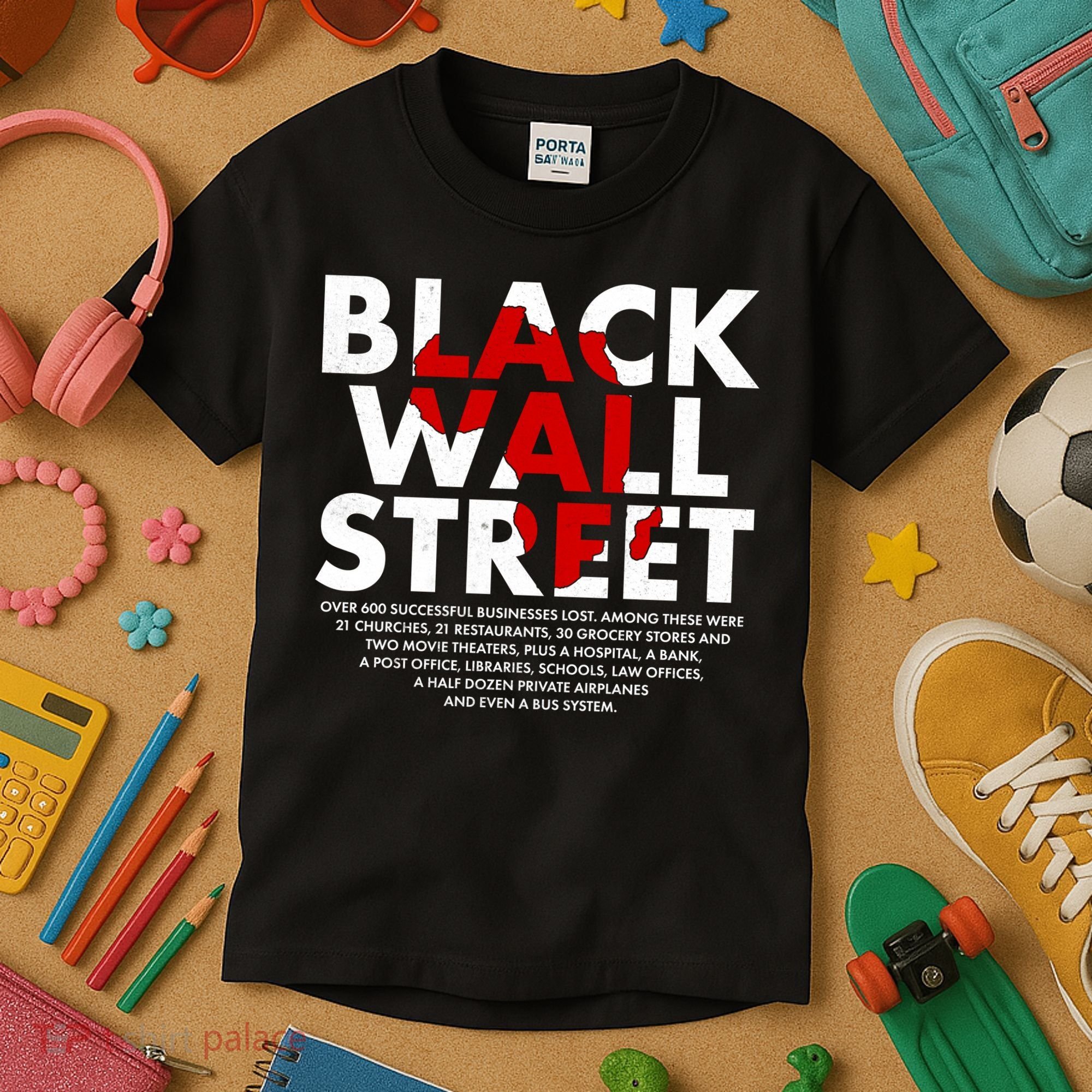 Black Wall Street Black History Month Kids T-Shirt