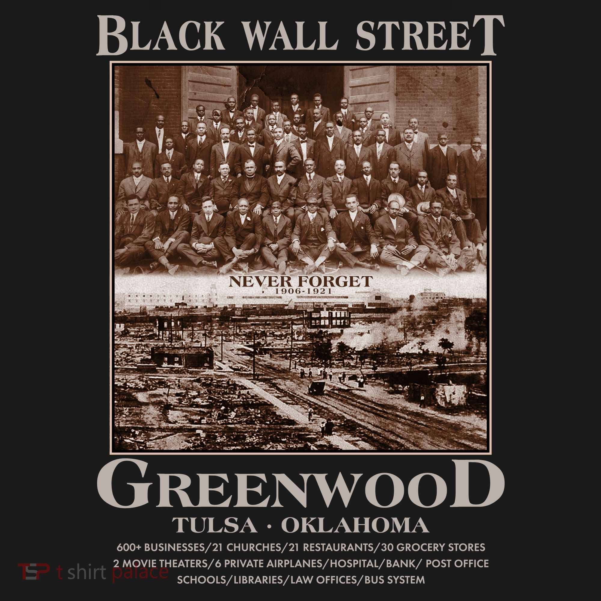 Black Wall Street Never Forget Greenwood Tulsa Oklahoma Mousepad