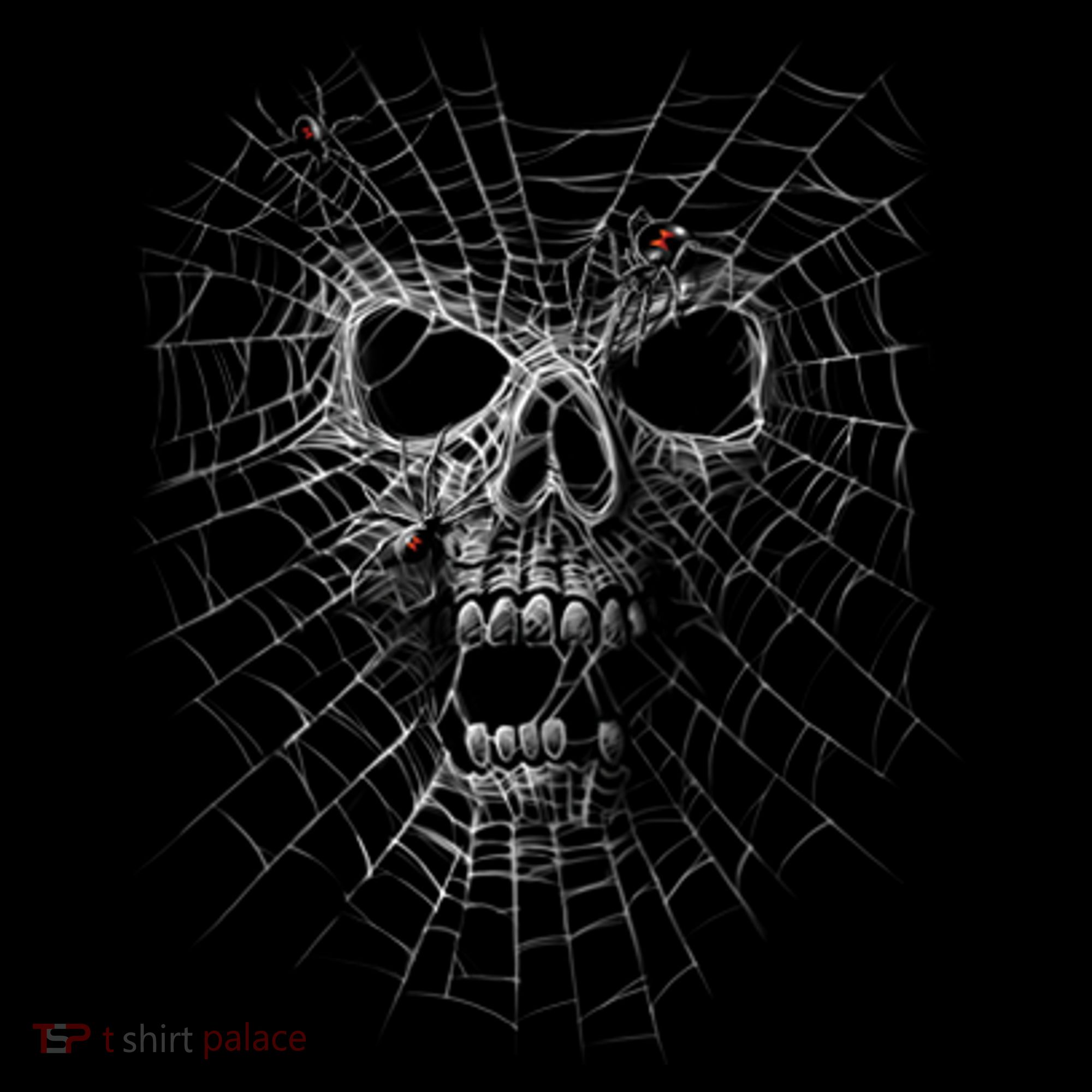 Black Widow Spider Web Skull Hoodie