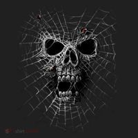 Black Widow Spider Web Skull Beanie thumb 2