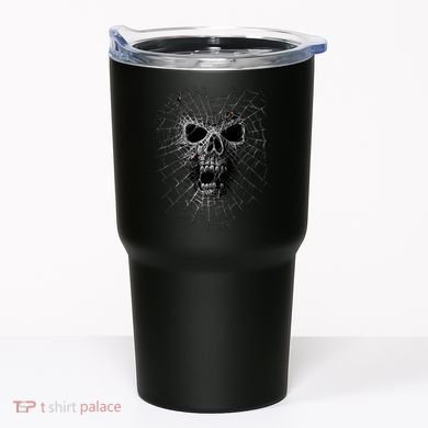 Black Widow Spider Web Skull Tumbler