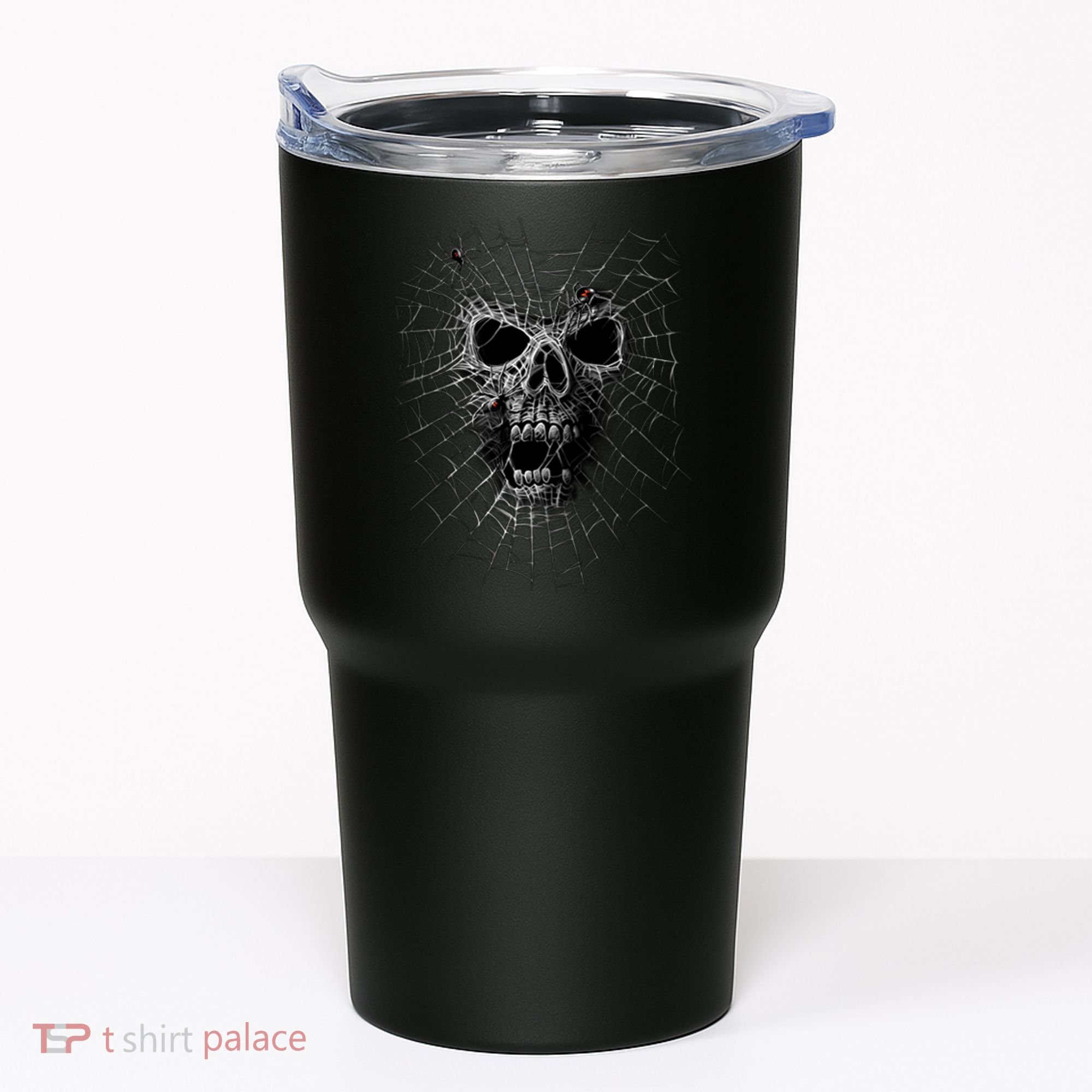Black Widow Spider Web Skull Tumbler